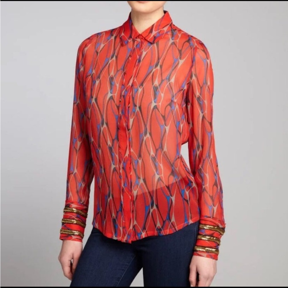 Winter Kate Crinkle Silk Chiffon Blouse